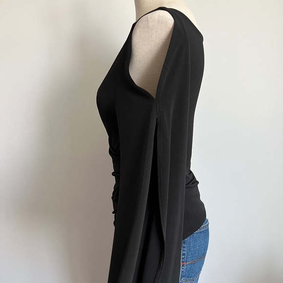 Necessary Objects - Black Wrapped Long Sleeve Shirt with cutout at the sleeves - Picture 4 of 8